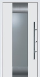 Hormann ThermoSafe entrance Door - Style 140, glass section comforted by steel sections, white surround