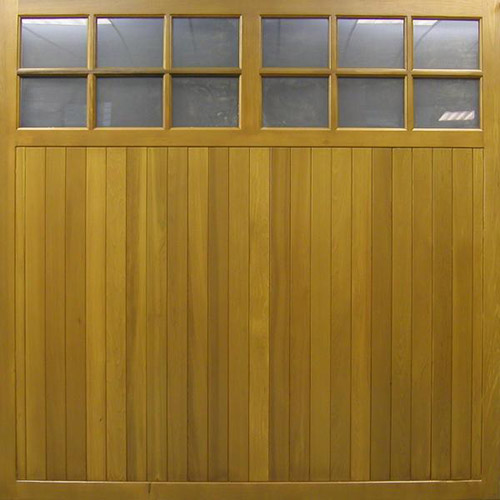 cedar door edale vertical timber up and over garage door with windows in 4 panel section gaps
