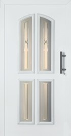 Style 4012, traditional, glazed frosted glass sections
