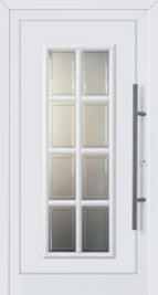 Hormann ThermoSafe Entrance Doors - Style 449, 8 glazed panels provide light and vision, white surround