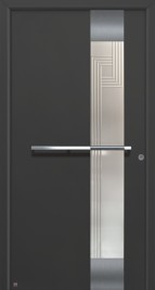 Hormann ThermoSafe Entrance Door - Style 555, vertical strip, horizontal handle