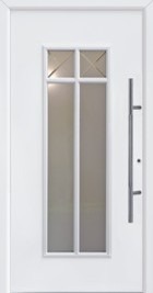 Hormann ThermoSafe Entrance Door - Style 675, large glazed panels, white border