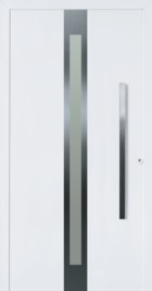 Hormann ThermoSafe White Entrance Door - Style 686, metallic and glass strip 