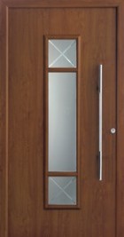 Hormann ThermoSafe Entrance Door - Style 694, wood effect, detailing on glazed glass