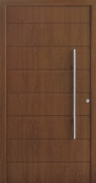 Hormann ThermoSafe Entrance Door - Style 861, wood effect, horizontally ribbed