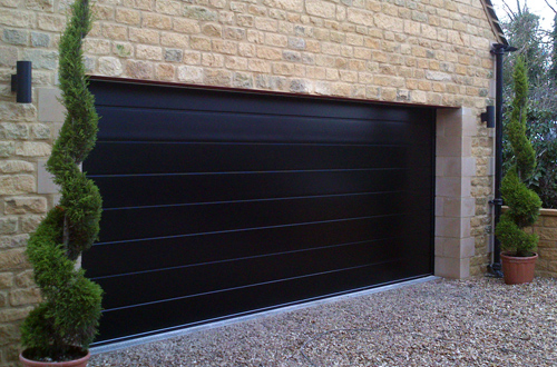 Teckentrup M-Ribbed Sectional Garage Door in Black