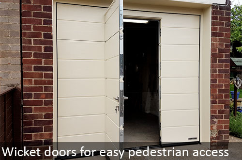 Hormann wicket doors in sectional garage doors for easy access