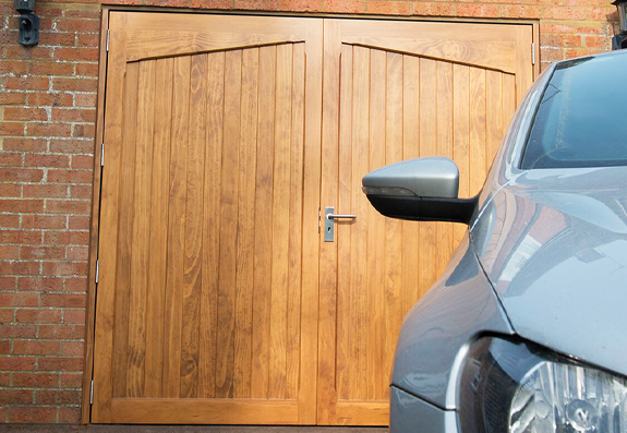 Carteck Side Hinged Garage Door with a Woodgrain Finish