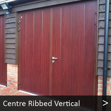 Centre Ribbed Vertical - Carteck Side Hinged Garage Doors 