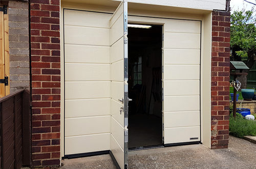 Sectional Garage Door with Inset Wicket Door 